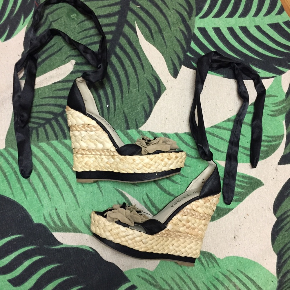 NEW Pin up vibes grass wedge Espadrilles